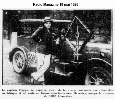 Leonard Plugge et son auto quipe d'un rcepteur radio